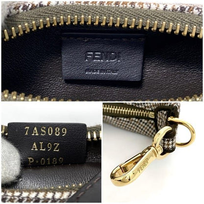 Fendi Handbag Nano Graffi Brown Staggered Pattern