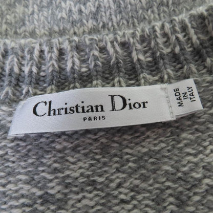 Christian DIOR 054s01am303 Wool Cashmere Back Logo V-neck Long Sleeve Knit Grey