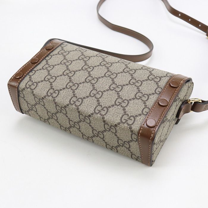 Gucci Mini Bag Gucci Horsebit 1955 699296 Shoulder Bag GG Supreme Canvas Scuff