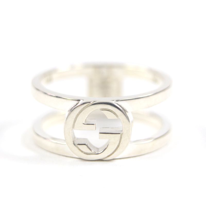  Gucci 797031 Interlocking G Wide Ring Ag925 Current Item Rings Silver 18 Size