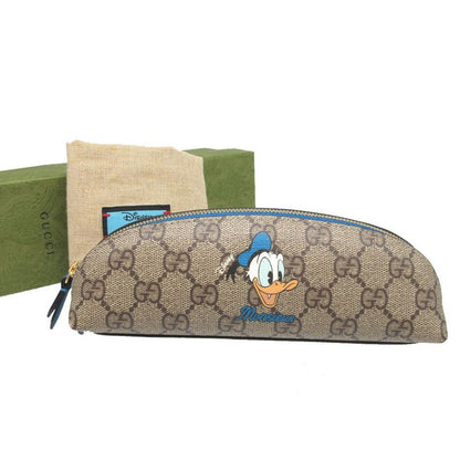 Gucci GG Supreme Beige Blue Donald Duck Disney Collaboration 662129 Pencil Case
