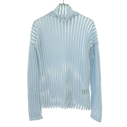 Bottega Veneta 23aw High-Neck Knit Sweater 751931 V33h0 Blue XS