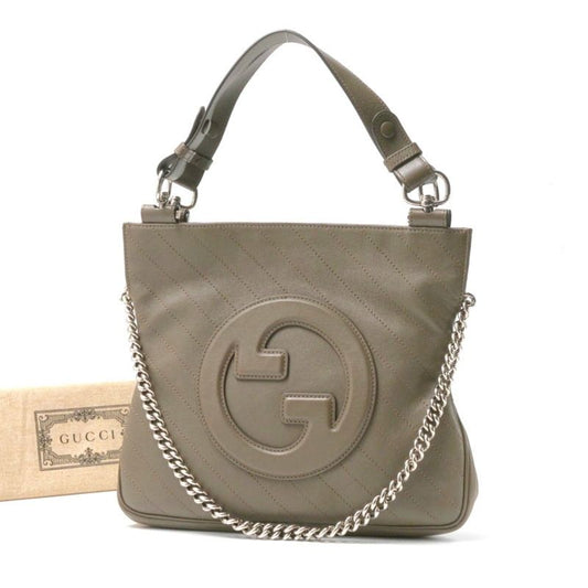 Gucci Blondie Handbag Interlocking G Small Tote Bag Chain Bag 2way [final Price