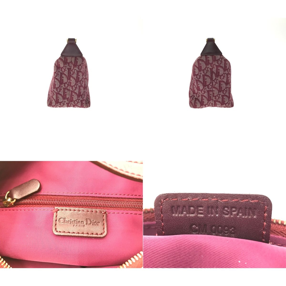 Christian Dior Handbag Cm0093 Trotter Pattern Bordeaux
