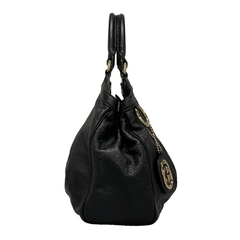 Gucci Tote Bag Sookie/shima Line 211944 Black Leather