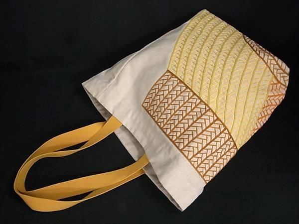 Hermes Poisson Natte Toile Ashe Tote Bag Shoulder Bag Beige Bi5260