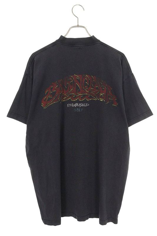 Balenciaga 739028 Tpvm8 Vintage Finish Oversized T-shirt Men 1