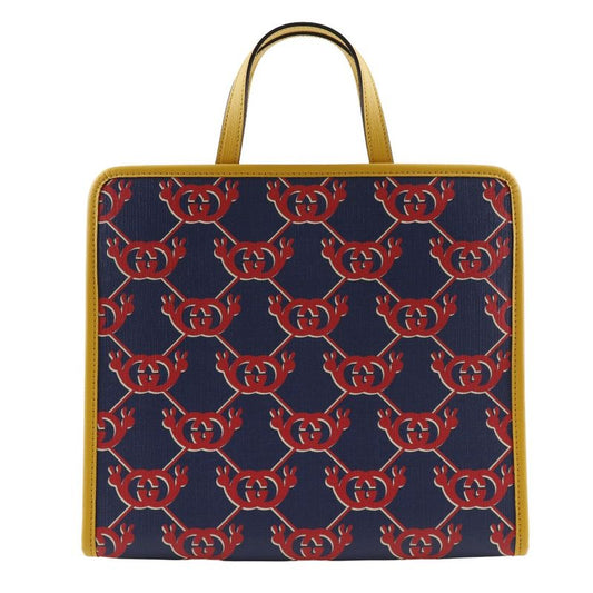 Gucci Snail Children Interlocking G Tote Bag 605614 PVC Navy Blue/red Ladies