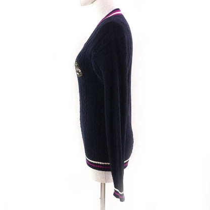 CHANEL P44160k04587 Cashmere Logo Emblem V-neck Long Sleeve Knitted Sweater