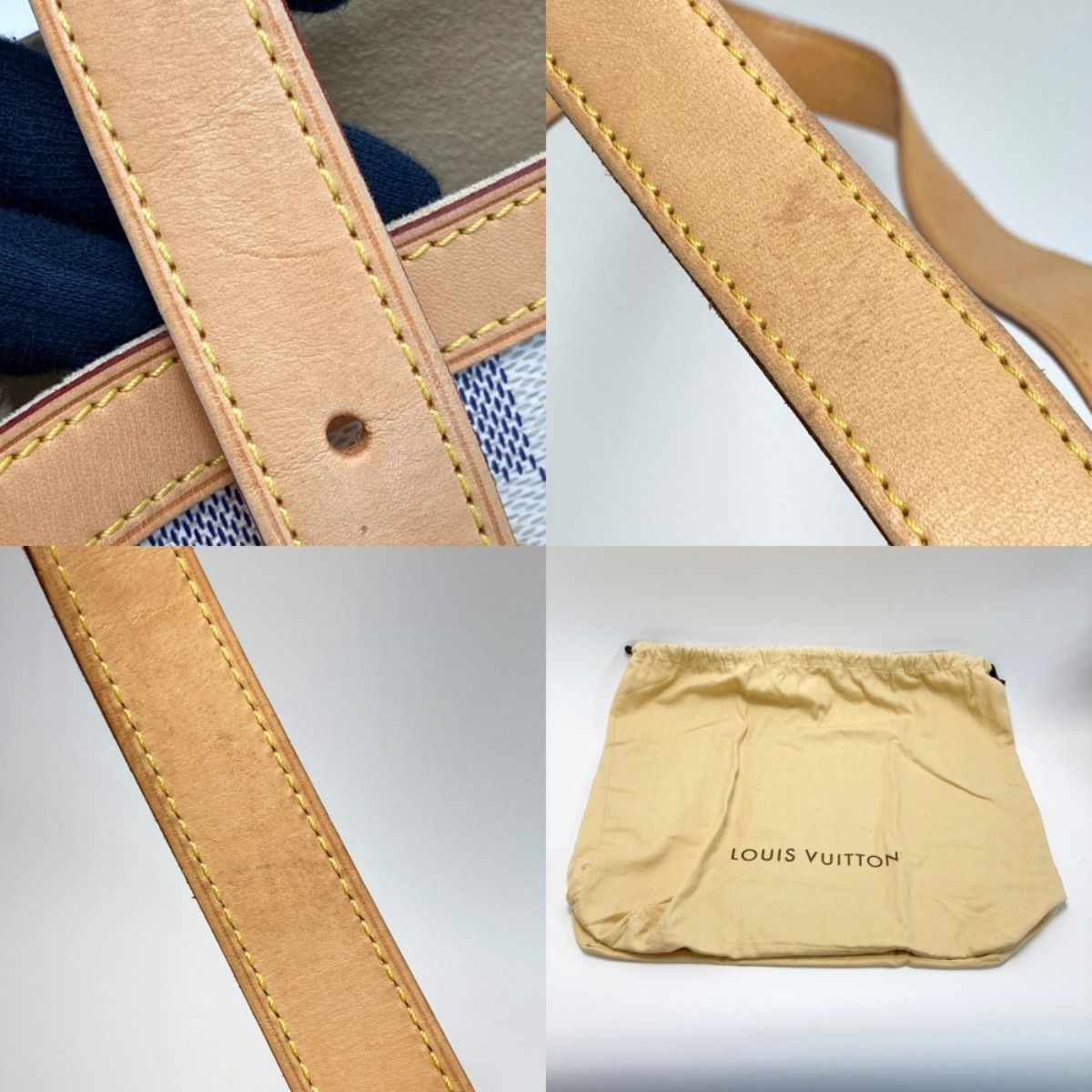 Louis Vuitton Damier Azur Hamted MM N51206 Tote Bag with Cloth Bag