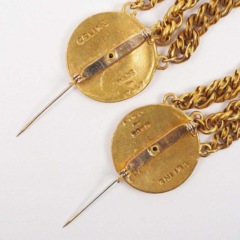Celine Chain Vintage Gold Plated Ladies 64.5g Brooch