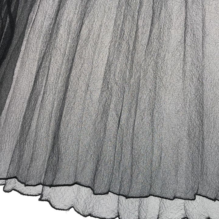 Prada ① P147n Pleated Chiffon Skirt Women's Black 36