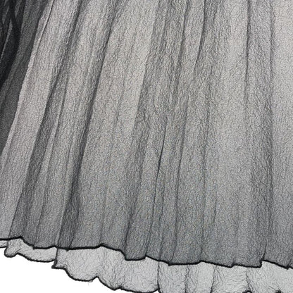 Prada ① P147n Pleated Chiffon Skirt Women's Black 36