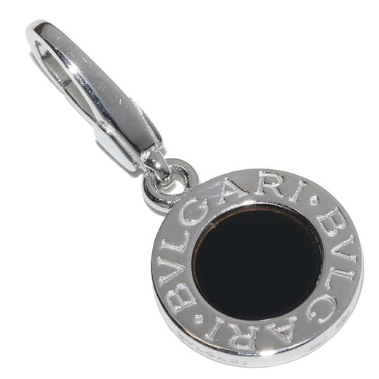 Bulgari Charm Pendant Top 18K White Gold Onyx 1P Bulgari Charm