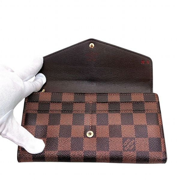 Louis Vuitton Damier Portefeuille Sarah N63209 Long Wallet Unisex