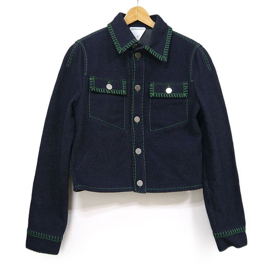 Bottega Veneta Overlock Stitch Jacket 688850 46 Navy