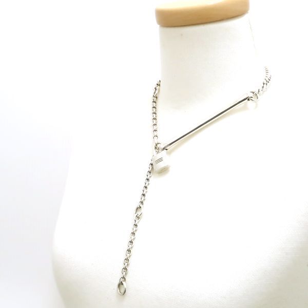 Hermes Cadena SV Necklace Ag925 Vintage Hermes Silver Box Padlock Bar