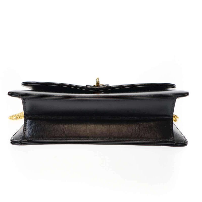 Christian Dior CD Metal Leather Chain Bag Black