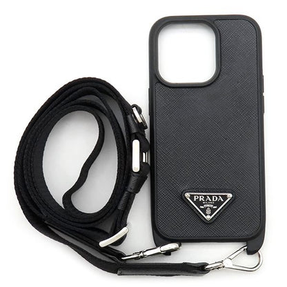 Prada Cell Phone Accessories Saffiano Triangle Iphonecabas - Saffianoleather
