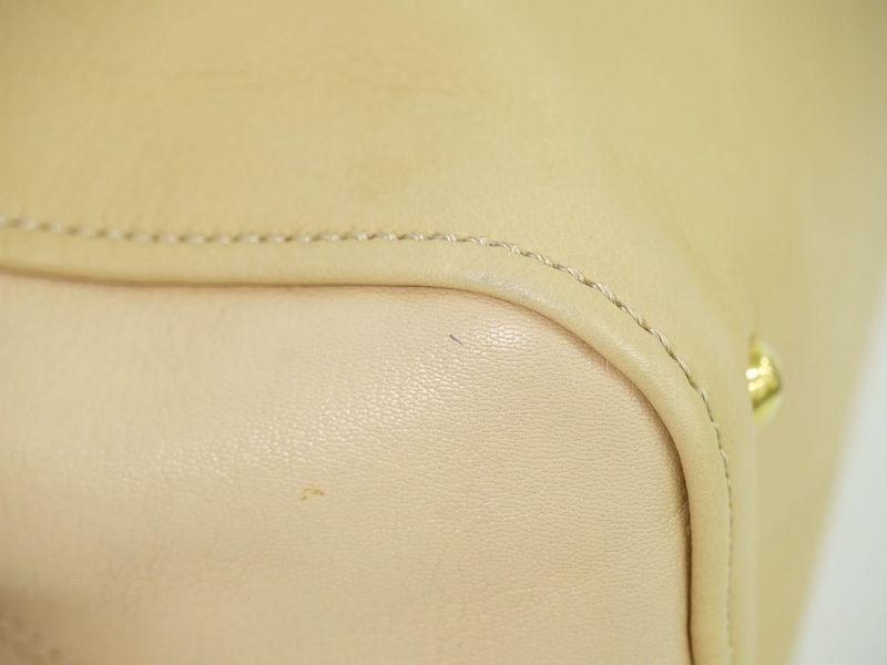 Authentic Fendi Chameleon 2WAY Shoulder Bag Handbag Pochette Leather Beige