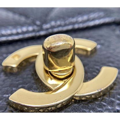 Chanel Matelasse 25 Chain Shoulder Bag W Flap Black