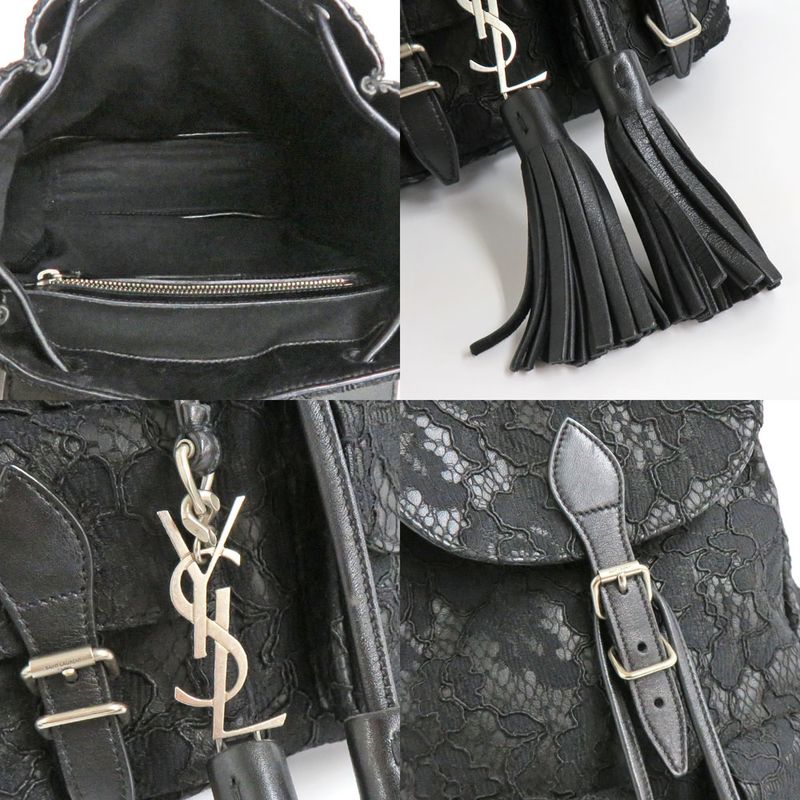Saint Laurent Rucksack Festival Backpack 421943 Lace Black Fringe
