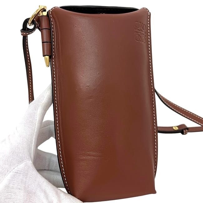 Loewe Shoulder Bag Phone Shoulder Brown Gate Open