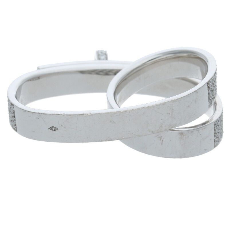 Hermes Kelly Gavroche Double Ring 18kwg Diamond Ring Men's 52