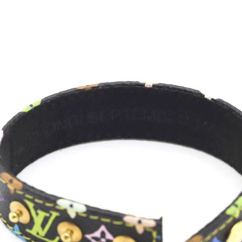Louis Vuitton Bracelet Southcoat Monogram Multicolor GP Noir Black Gold