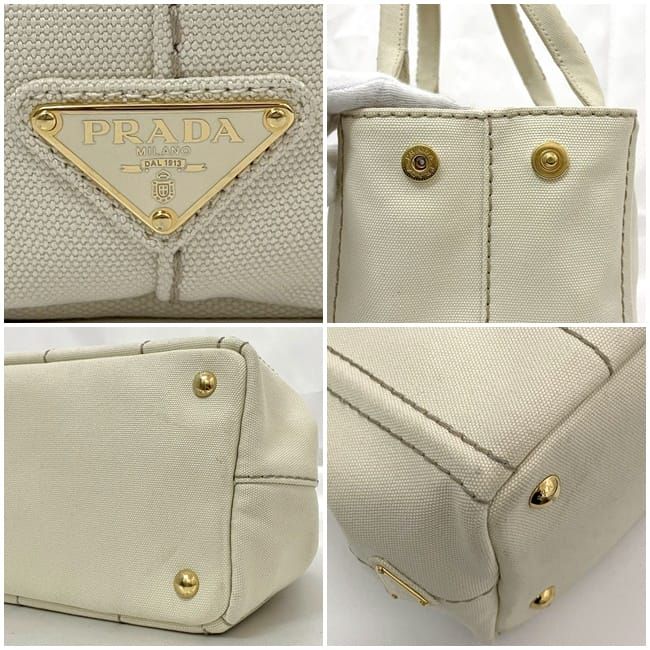 Prada Tote Canapa Tote Ivory White Canapa 1bg439