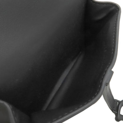 Christian Dior Chain Wallet Saddle Nano Leather Black Matte Black Hardware