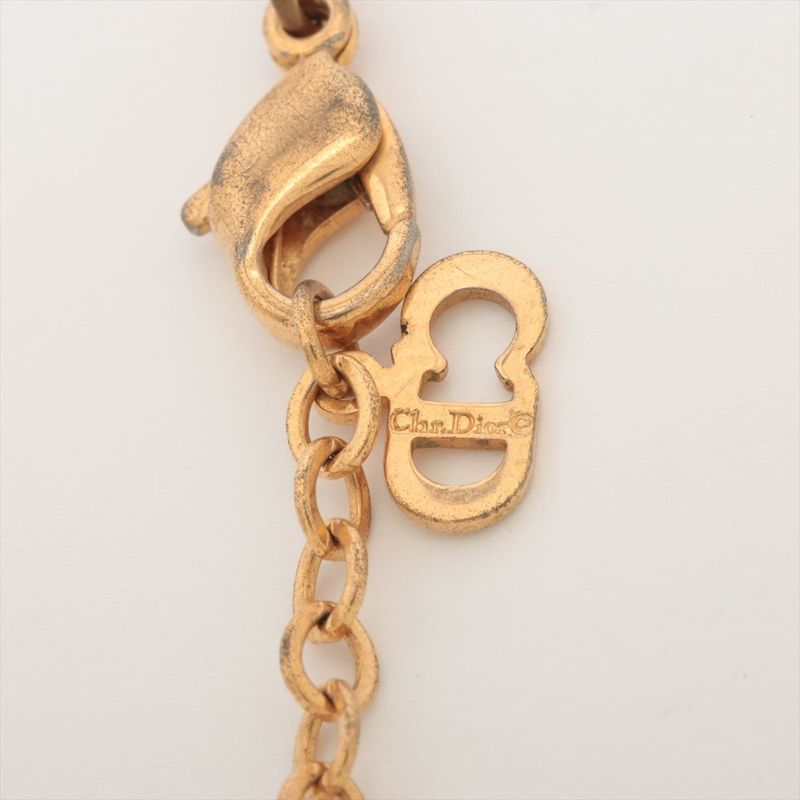 Christian DIOR Necklace GP With Rhinestones Gold