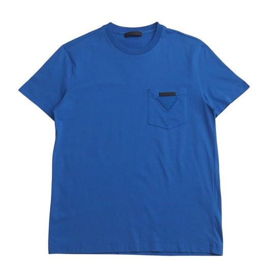 Prada Short Sleeve T-shirt Size M Triangle Patch Crew Neck Chest Pocket