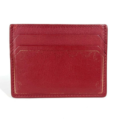 Cartier Card Case Garland De Cartier Leather Burgundy
