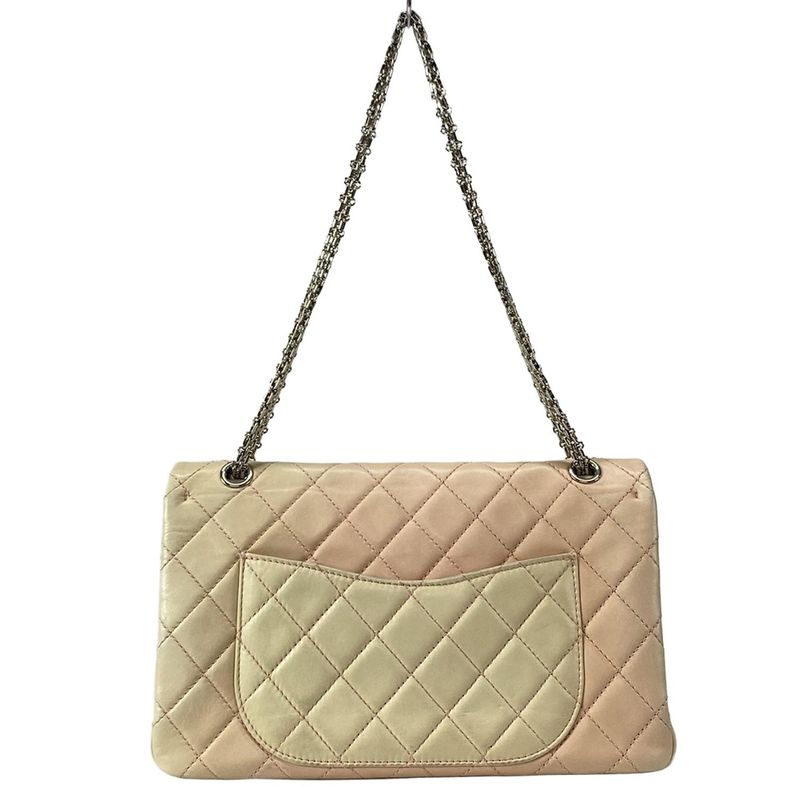 Chanel Shoulder Bag Double Flap Matelasse /255 Ivory And Light Pink Lambskin