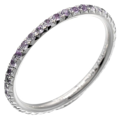 Tiffany & Co Metro 18kwhite Gold X Full Eternity Amethyst #6.5 Ladies 1g Ring