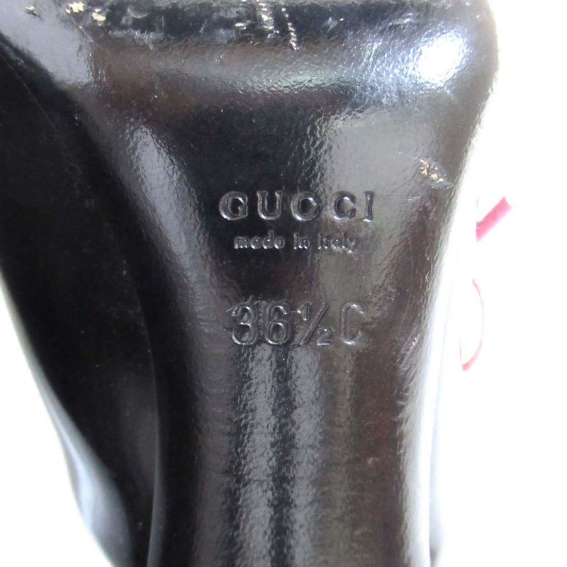 Gucci Patent Leather High Heel Lace Up Mules Sandals Size 36.5c Approx 23.5cm