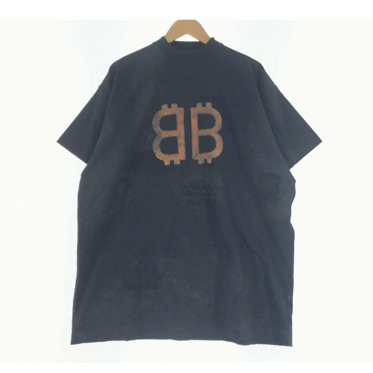 Balenciaga Bleach Out Short Sleeve T-Shirt Size L 739028 Black