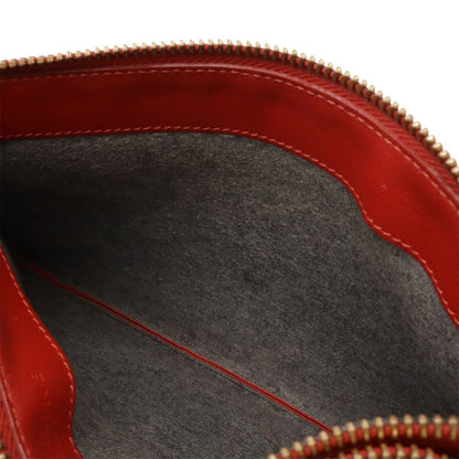 Celine Trio Small Shoulder Bag Shoulder Pouch Pochette Crossbody Leather Red