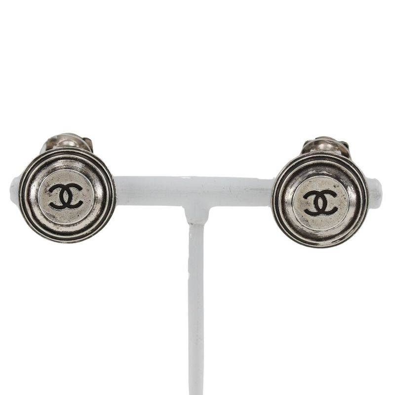 Chanel Coco Mark Metal Silver 99P Ladies 11.7g Earring