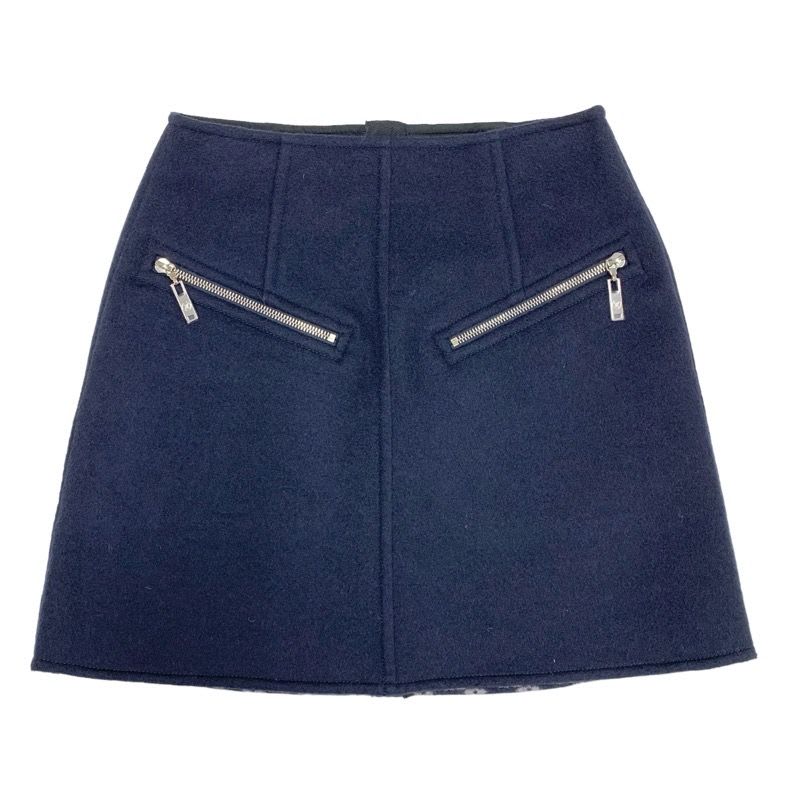Louis Vuitton Monogram Skirt Navy Silver Zip
