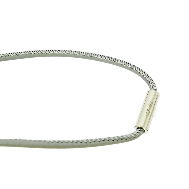 Hermes Necklace H Equipe Buffalo Horn Pink Gray Yellow Pendant