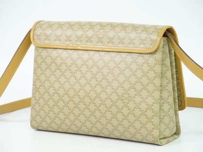 Authentic Celine Macadam Shoulder Bag Pochette PVC Beige Macadam Bag Pre-owned