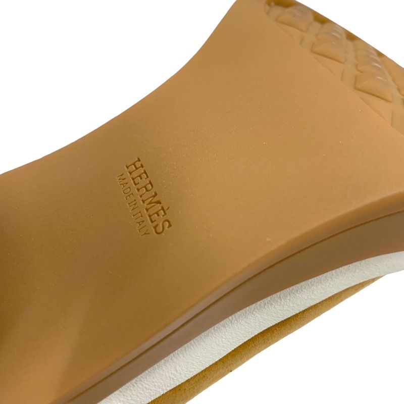 Hermes Boots Short Boots Sock Boots Shoes Suede Fabric Bicolor Camel Brown