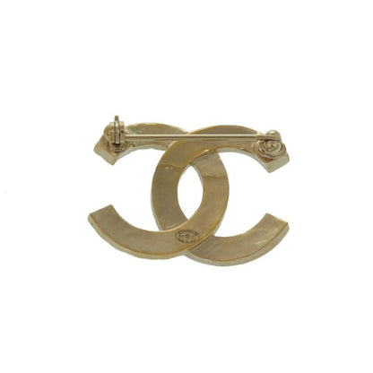 Chanel Coco Mark B17C Rhinestone Gold Brooch Accessories 0183 Chanel