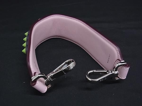 Fendi Strap You Mini Leather Studded Handle Strap For Bags Pink Fk6562