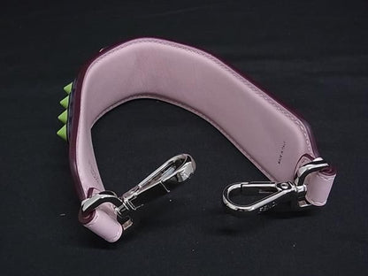 Fendi Strap You Mini Leather Studded Handle Strap For Bags Pink Fk6562