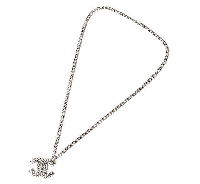 Chanel Necklace Pendant Bracelet Men's Women's Silver Perforated