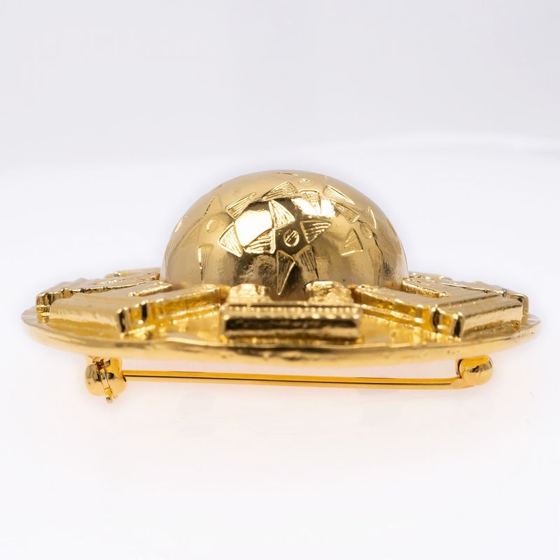 Celine Brooch Gold Dome Motif Arc De Triomphe Star