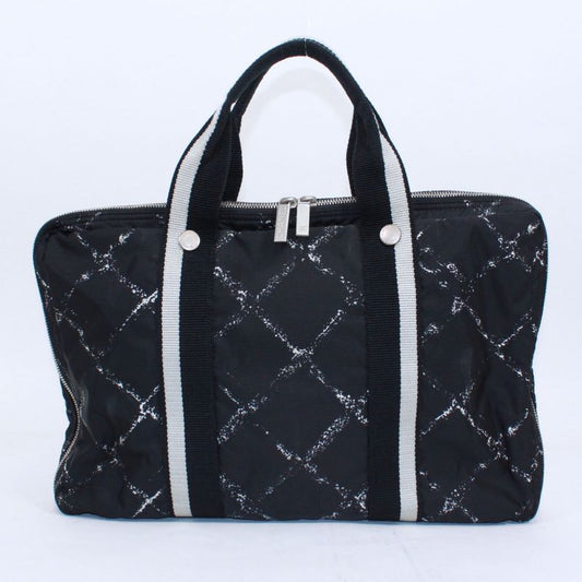 Chanel Old Travel Line Nylon Black Handbag Silver